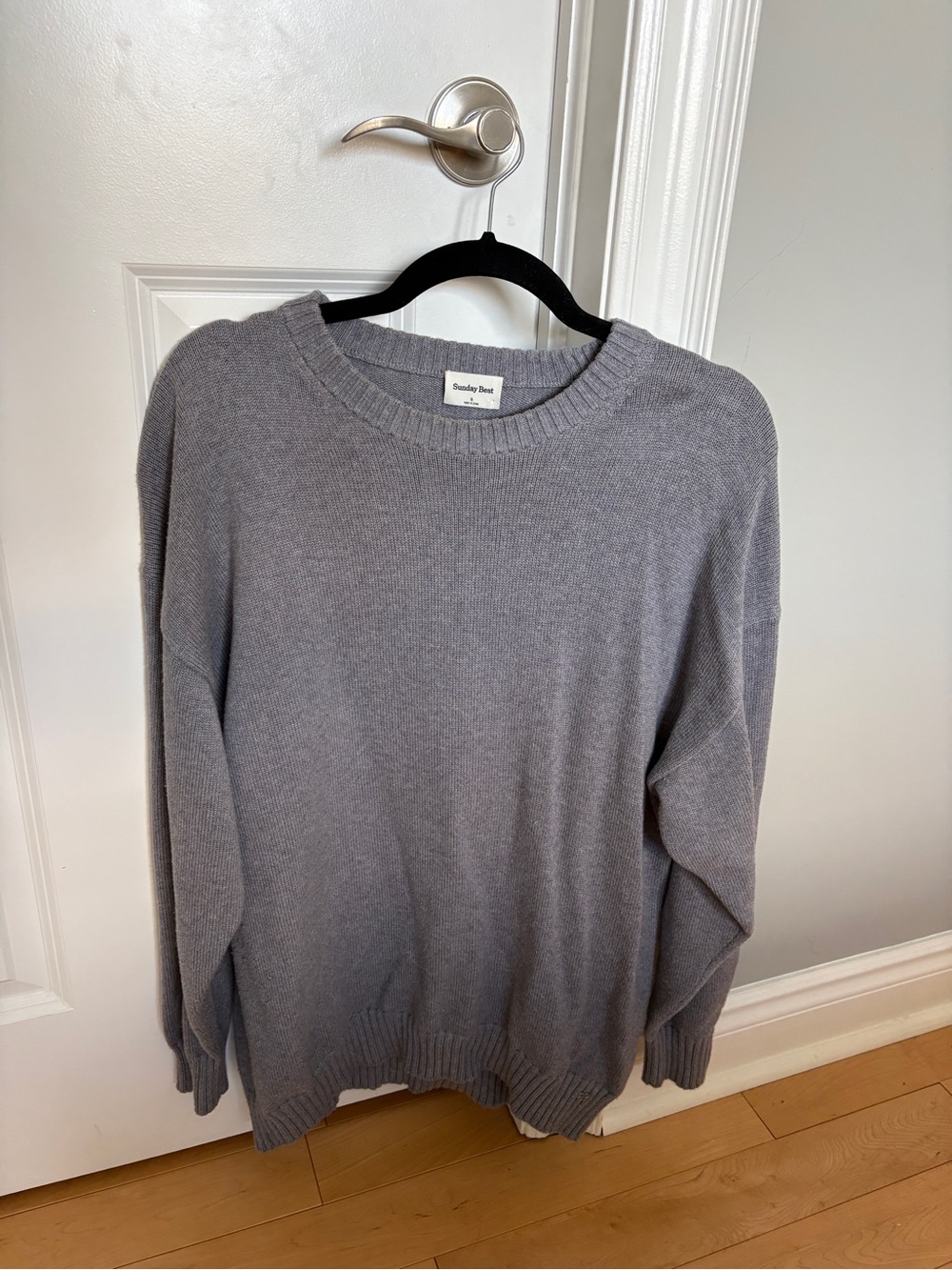 Sunday Best Light Gray Crewneck Knit Sweater